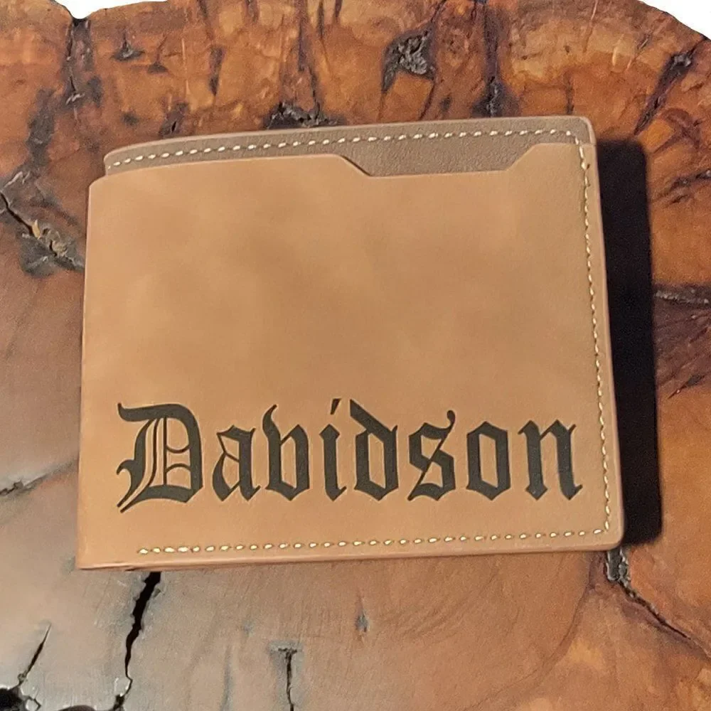 Personalized Men's Wallet with Custom Photo Handwriting or Text 3 Custom section